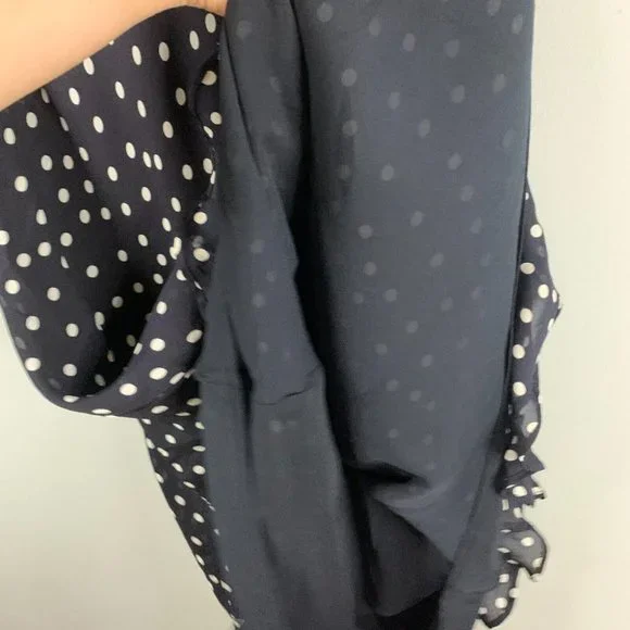 Talbots Polka Dot Sleeveless 100% Silk Midi Dress 10 Petites - Picture 6 of 12